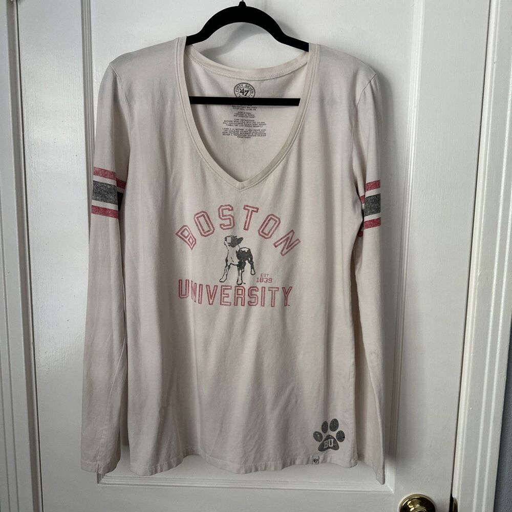 '47 Brand Boston University Long Sleeve Tee Shirt Women's L